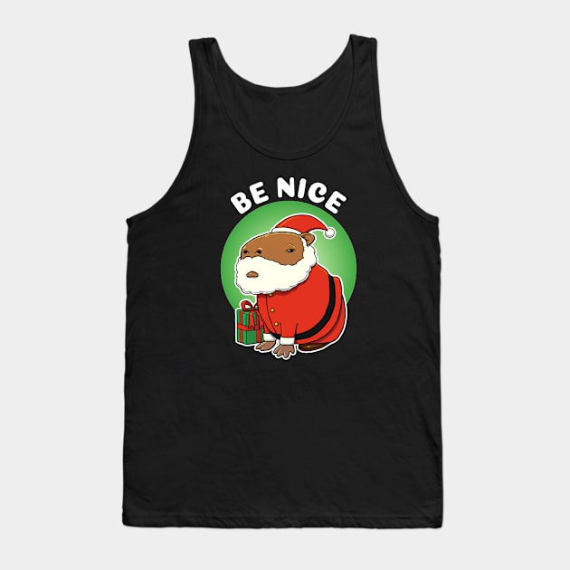 Be Nice Capybara Christmas Tank Top by capydays